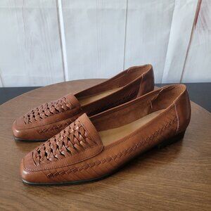 Vintage Westies Braided Leather Loafer, Women’s Sz 10, Brown, Made in Brazil